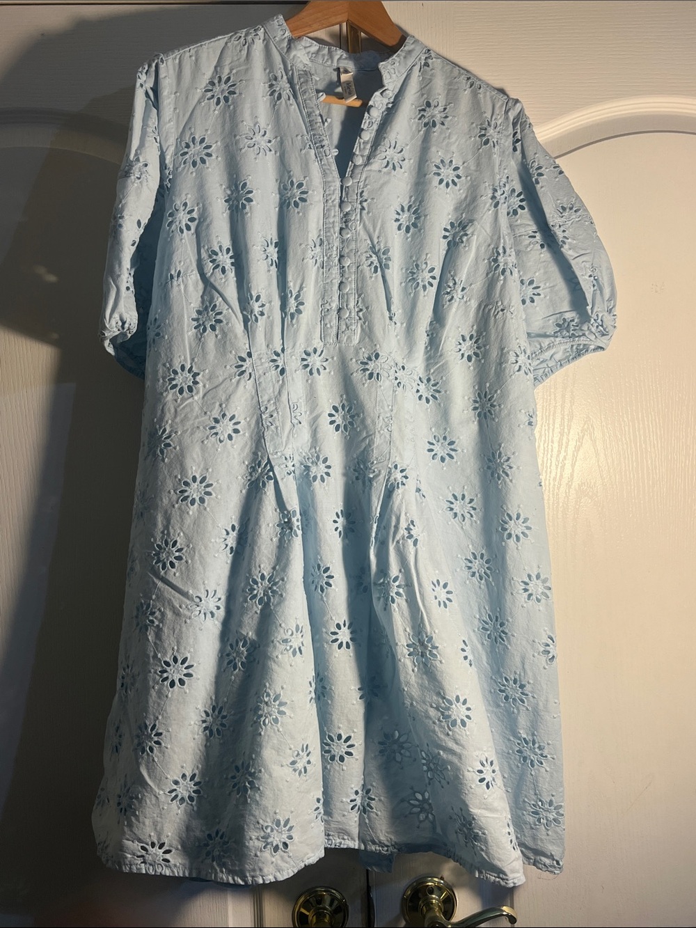 torrid Belle Isle Light Blue Embroidered Mini Dress